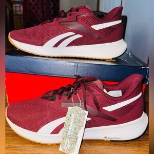 Reebok Maroon and White Athletic Shoes